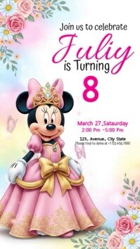 Minnie Mouse Birthday Invitation Instagram Reel template