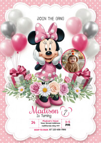 Kids Birthday invitation Template A5