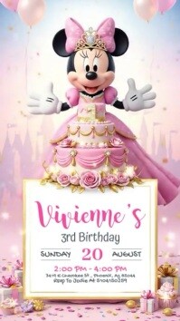 Minnie Mouse Birthday Invitation Reel de Instagram template