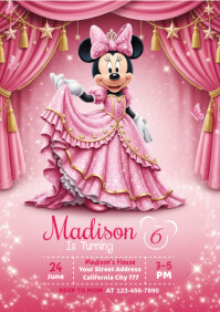 Kids Birthday invitation Template A5
