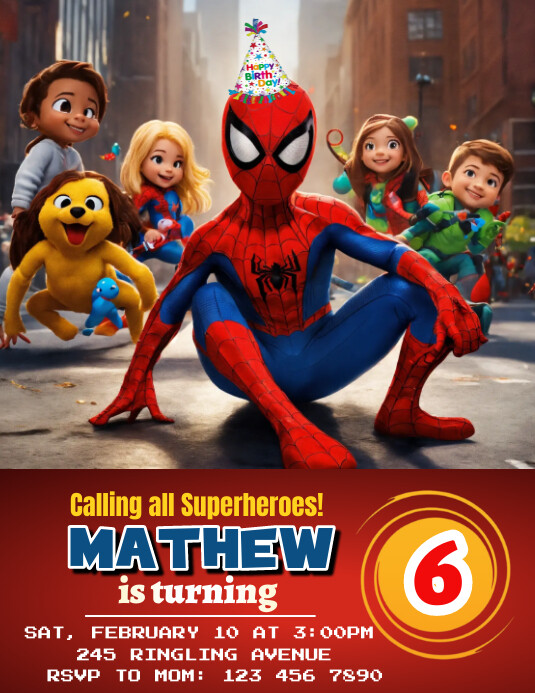 Kids birthday Poster Flyer (US Letter) template