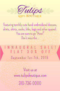 Kids Clothing Store Poster Flyer Template Postermywall