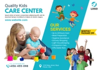 Kids Care Center Ad Postal template