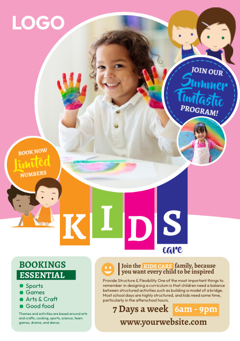 Kids care Center Flyer A4 template