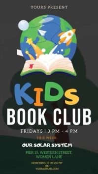 KIDS CHILDREN book club design template Instagram-Story