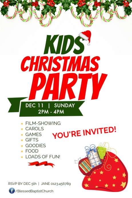 Copy of kids christmas party | PosterMyWall