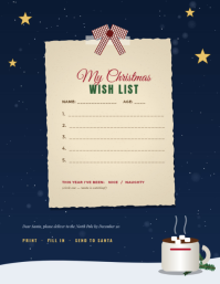 Purple Christmas Wish List Flyer Template