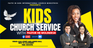 黑色 Kids Church Service Facebook Ad Template