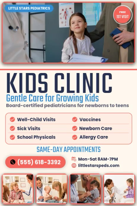 Pediatric Clinic Promotion Template | PosterMyWall