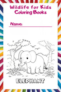 Kids coloring book page Poster template