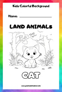 Kids coloring book page Poster template
