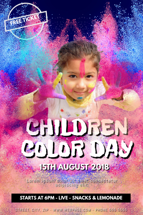 Kids Coloring colorful color event flyer template | PosterMyWall