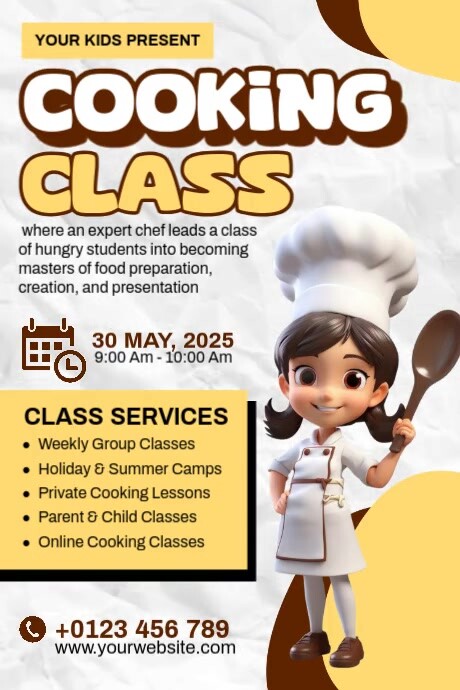 Kids Cooking Class Posters Template | PosterMyWall