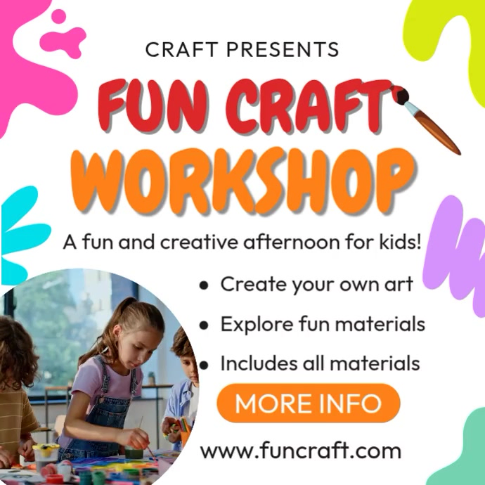 Kids Craft Workshop Template | PosterMyWall