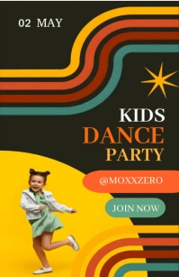 Kids Dance Party Flyer Tabloid template