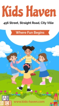 Kids Day Care Poster Ad Digital na Display (9:16) template