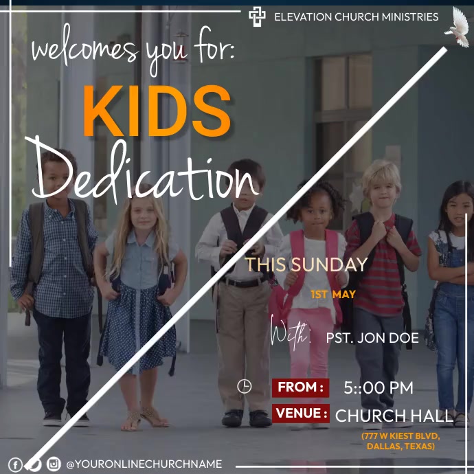 Dedication Posts Kids dedication Template | PosterMyWall