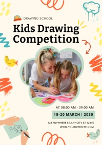 Kids Drawing Competition A2 template