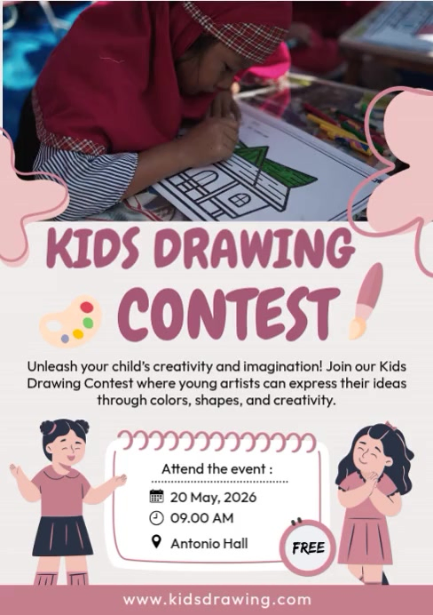 Kids Drawing Contest Template | PosterMyWall
