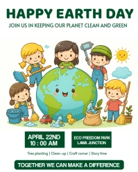 Kids earth day flyer Instagram Portrait template
