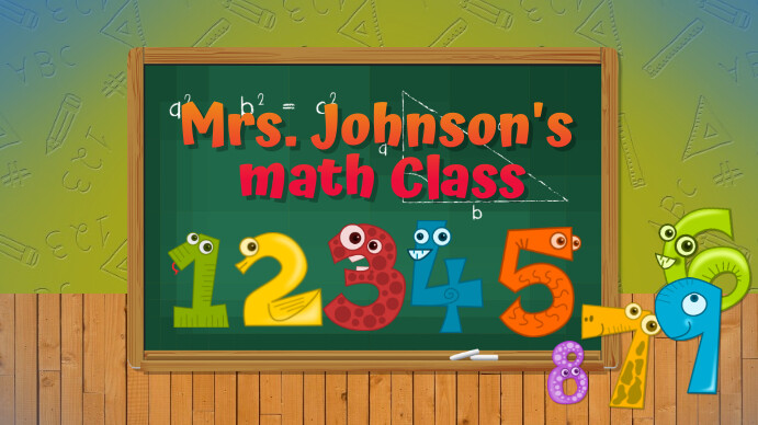 Copy of Kids math teacher virtual zoom background | PosterMyWall
