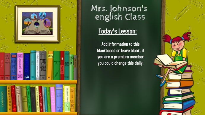 Kids English teacher virtual zoom background Presentasi (16:9) template