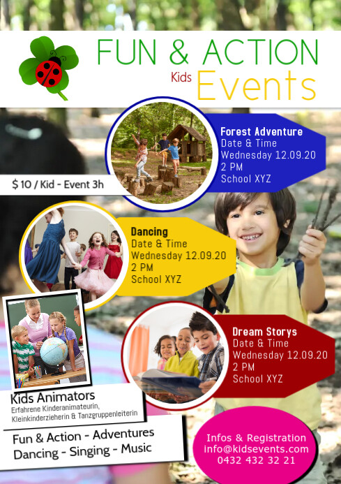 Kids Events Fun & Action Play Dance Activity Template | PosterMyWall