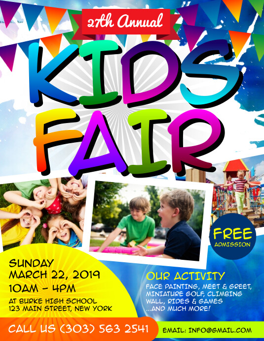 Kids Fair Flyer Template Postermywall