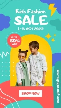kids fashion sale template Instagram na Kuwento