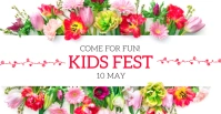 Kids Festival Announcement with Flower Templa Facebook Event Cover template