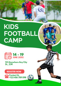 Kids Football Camp Poster Template – Youth Sports Training Design A2