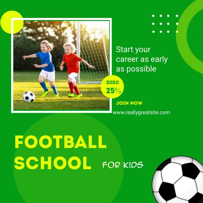 Football School Display KIDS FOOTBALL SCHOOL POSTER Template | PosterMyWall
