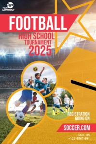 Kids Football Training Template Banner 4' × 6'