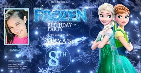 Kids Frozen Birthday Invitation Template Facebook Shared Image