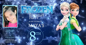 Lilla Frozen Birthday Party Facebook Shared Image Template