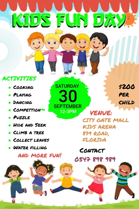 Copy of KIDS FUN DAY EVENT FLYER POSTER | PosterMyWall