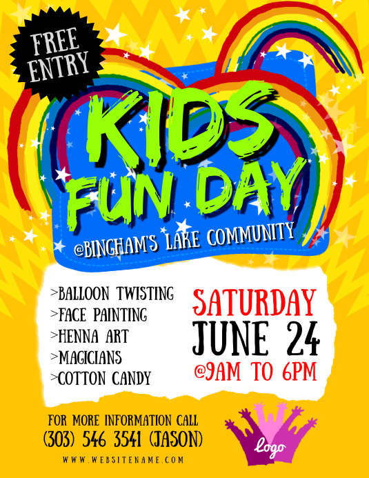 Kids Fun Day Flyer Template PosterMyWall
