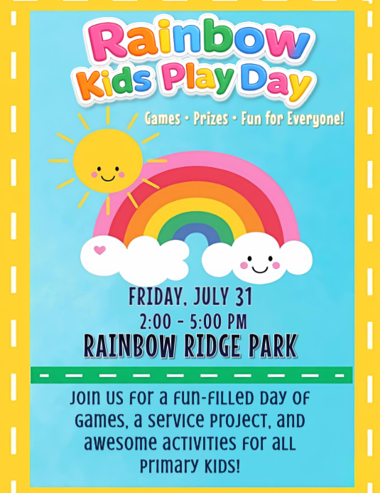 Kids Fun Day Flyer Template | Rainbow School Activity Poster | Children ...