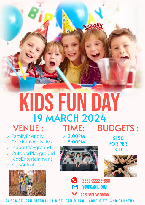 KIDS FUN DAY POSTER Template | PosterMyWall