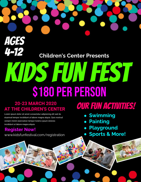 Cc Fun Rentals Facebook kids fun fest flyers Template | PosterMyWall