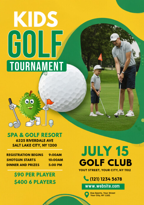 Kids Golf Lessons Flyer Template | PosterMyWall