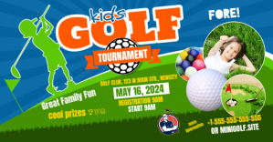 KIDS GOLF TOURNAMENT BANNER Ibinahaging Larawan sa Facebook template