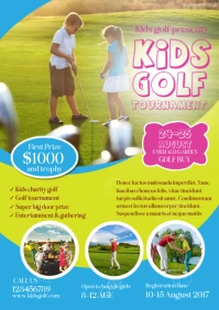Kids golf Tournament Flyer A3 template