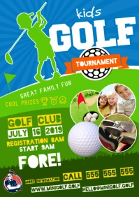 KIDS GOLF TOURNAMENT POSTER A4 template