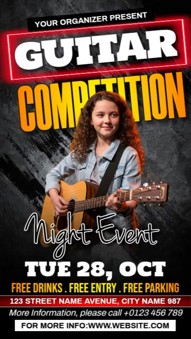 Kids Guitar Competition รีลบน Instagram template