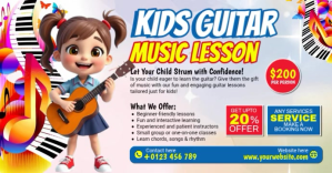 Blanc Kids Guitar Lessons Facebook Event Cover Template