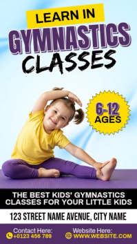 Kids Gymnastics Classes Instagram Reel template