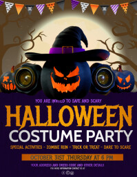 Morado Halloween Costume Party Рекламная листовка Template