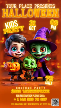 Kids Halloween Digital Display (9:16) template