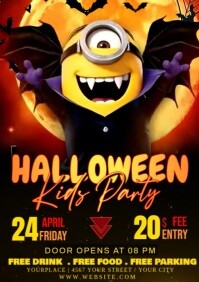 kids halloween party A1 template